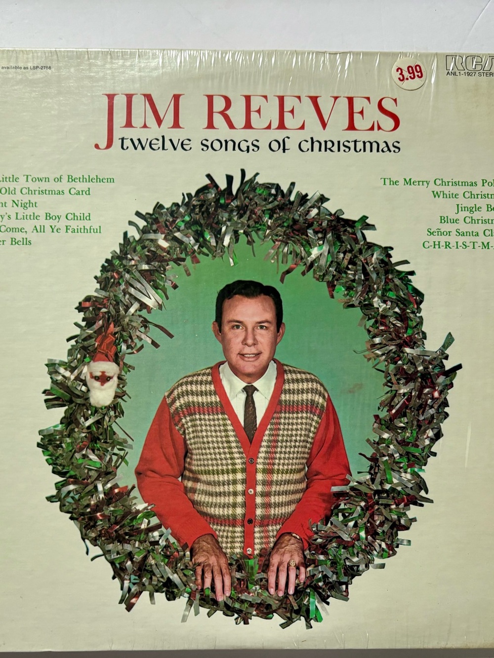 Jim Reeves Twelve Songs F Christmas Country LP RCA ANL1-1927 VG+ VG+